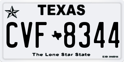 TX license plate CVF8344