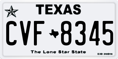TX license plate CVF8345