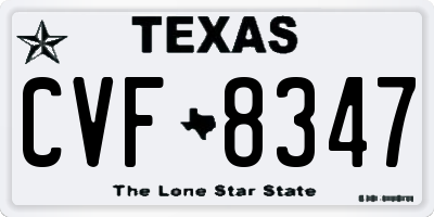 TX license plate CVF8347