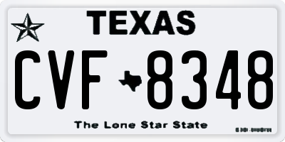 TX license plate CVF8348