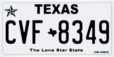 TX license plate CVF8349