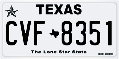 TX license plate CVF8351