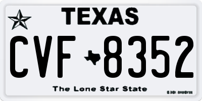TX license plate CVF8352