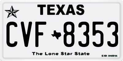 TX license plate CVF8353