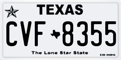 TX license plate CVF8355