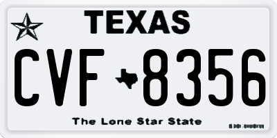 TX license plate CVF8356