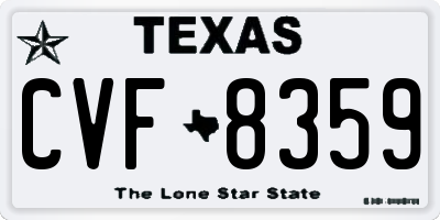 TX license plate CVF8359