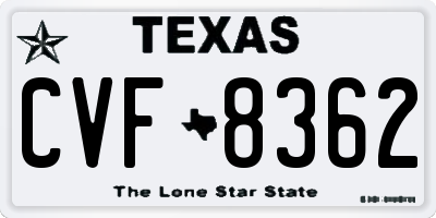TX license plate CVF8362