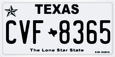 TX license plate CVF8365