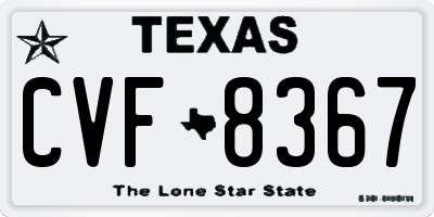 TX license plate CVF8367