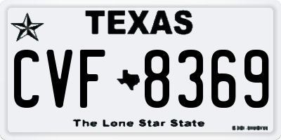 TX license plate CVF8369