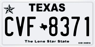 TX license plate CVF8371