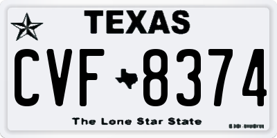TX license plate CVF8374