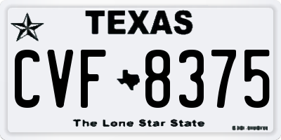 TX license plate CVF8375