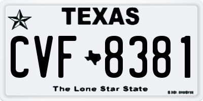 TX license plate CVF8381