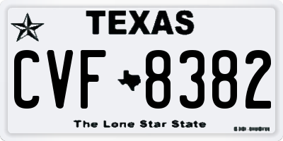 TX license plate CVF8382