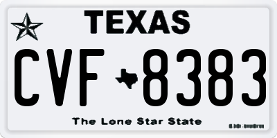 TX license plate CVF8383