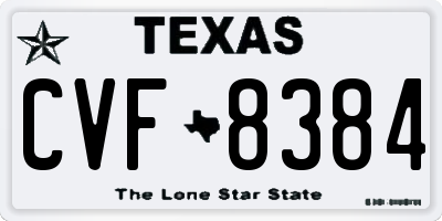 TX license plate CVF8384