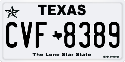 TX license plate CVF8389