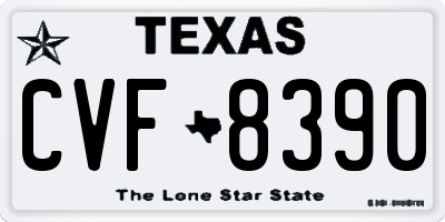 TX license plate CVF8390