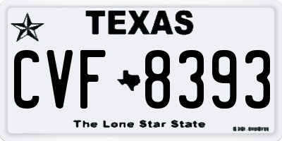TX license plate CVF8393