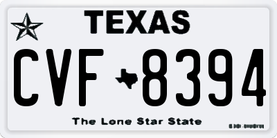 TX license plate CVF8394