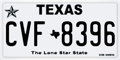 TX license plate CVF8396