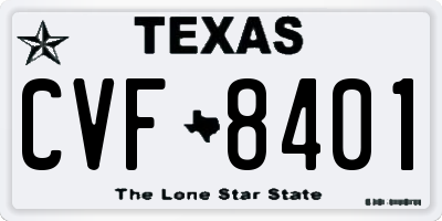TX license plate CVF8401