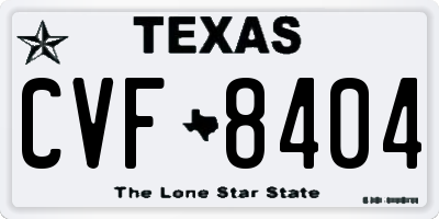 TX license plate CVF8404