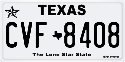 TX license plate CVF8408