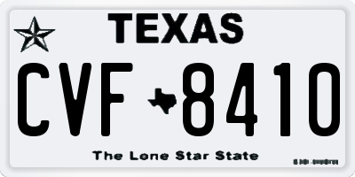 TX license plate CVF8410
