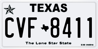 TX license plate CVF8411