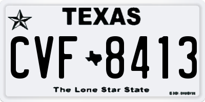 TX license plate CVF8413