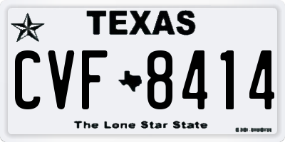 TX license plate CVF8414