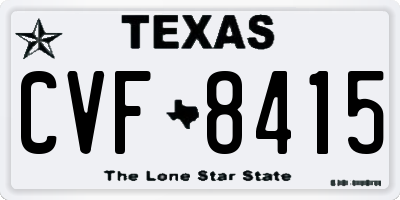 TX license plate CVF8415