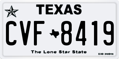 TX license plate CVF8419