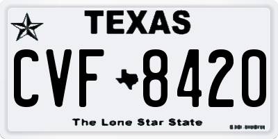 TX license plate CVF8420