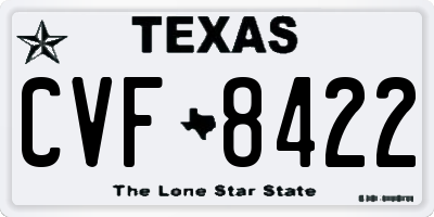 TX license plate CVF8422