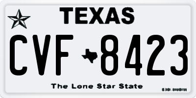 TX license plate CVF8423