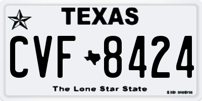 TX license plate CVF8424