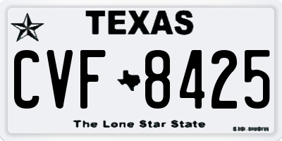 TX license plate CVF8425