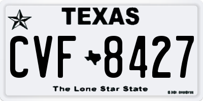 TX license plate CVF8427