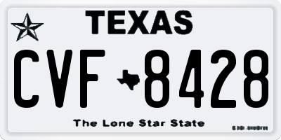 TX license plate CVF8428