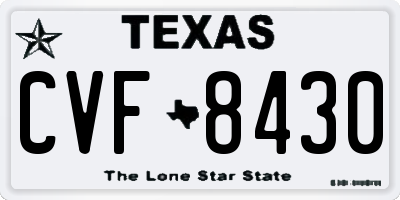 TX license plate CVF8430