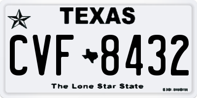 TX license plate CVF8432