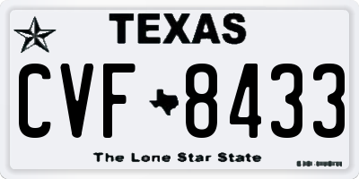 TX license plate CVF8433