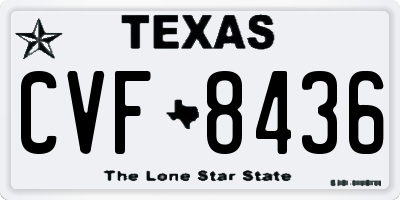 TX license plate CVF8436