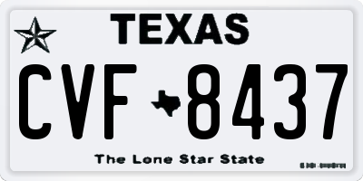 TX license plate CVF8437