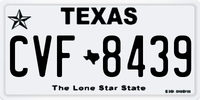 TX license plate CVF8439