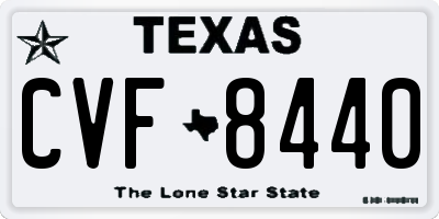 TX license plate CVF8440